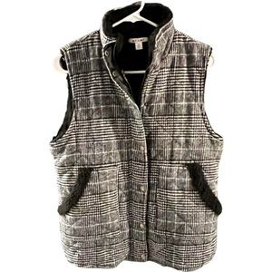 Plaid Sherpa Lined Vest